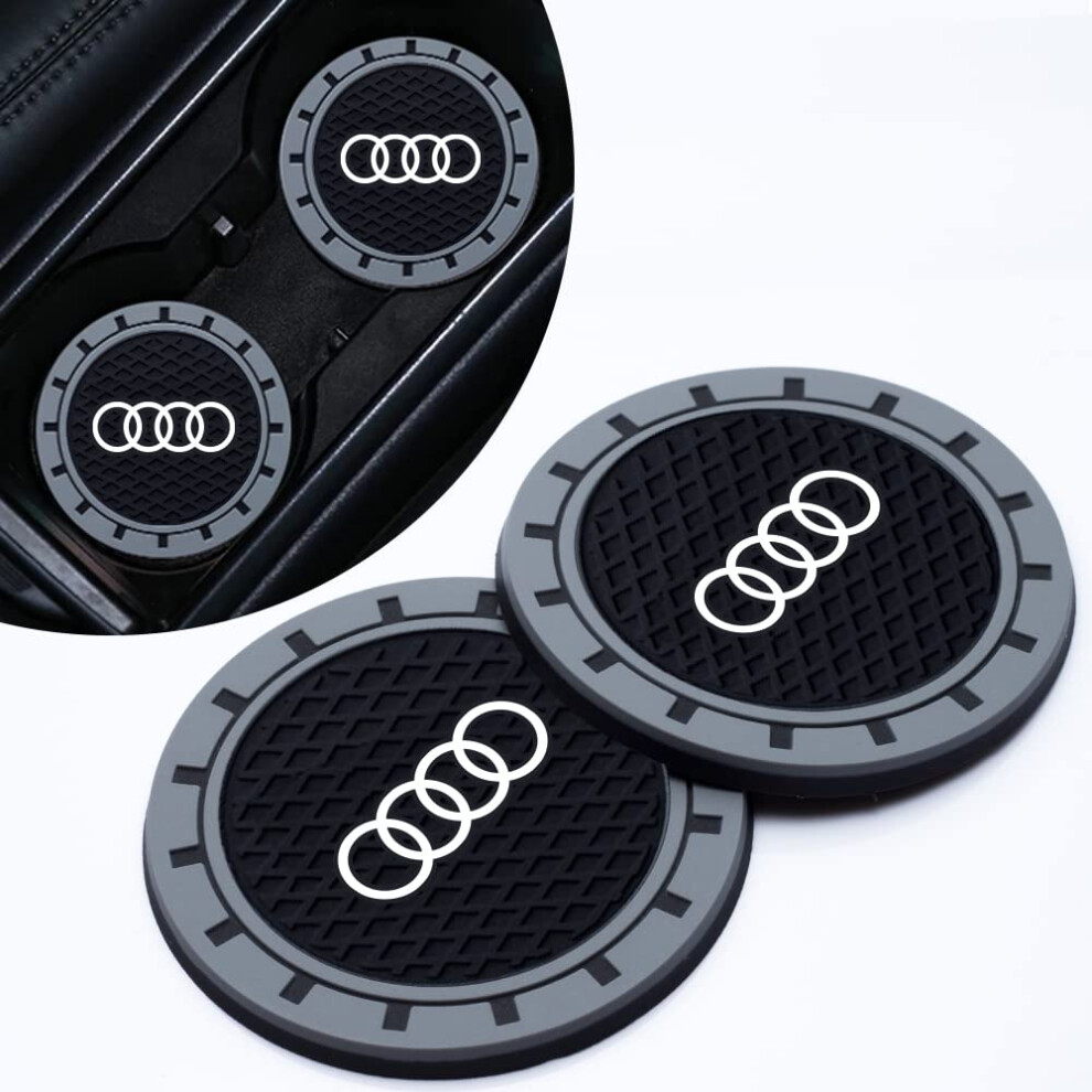 Bgkdimmds For Audi Car Cup Coaster, Drink Holder Coaster For Audi A1 A3 Rs3 A4 A5 A6 A7 Rs7 A8 Q3 Q5 Q7 R8, 2Pcs