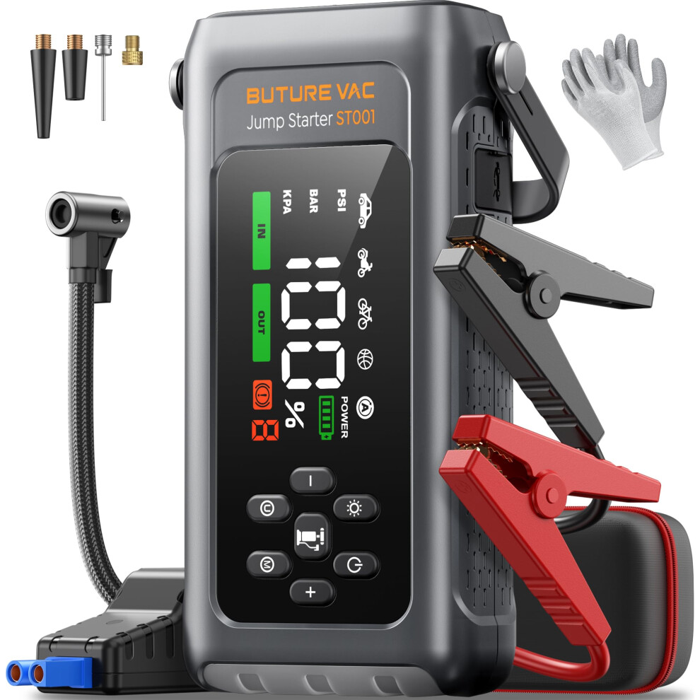 5000A Jump Starter Power Pack With 150Psi Air Compressor, Car Battery 38906237