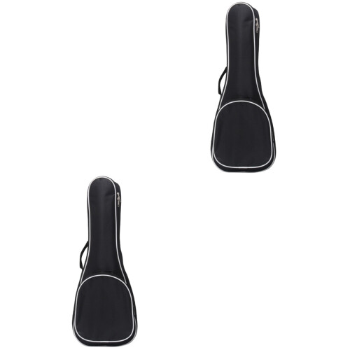 2Pcs Black Waterproof Guitar Gig Bag with Pockets and Backpack Strap 2