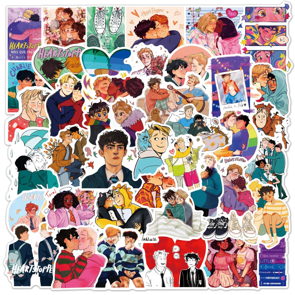 Sanmatic 50Pcs Heartstopper Stickers For Suitcase Skateboard Laptop Computer Water Bottles Car Teens Boys Girls Decal Waterproof 45839764