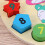 Wooden Shape Sorting Clock With Rabbit Pattern And 2