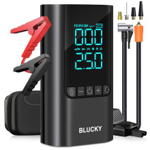 Jump Starter Power Pack with Air Compressor, 5-in-1 Car Battery Booster Jump Starter (8.5 Gas/7.5L Diesel), 5000A Car Jump Starters Power Bank with L