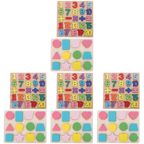 8 Sets Wooden Shape Alphabet Number Toy 1