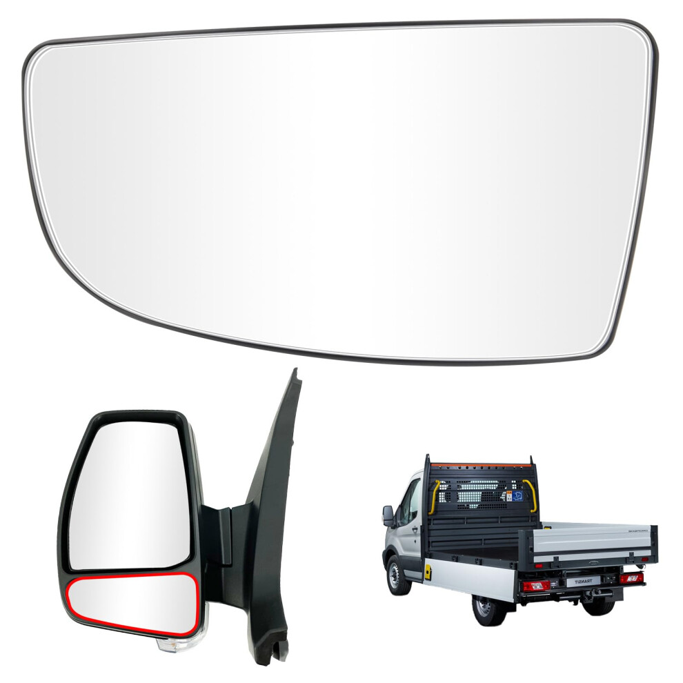 Vsshe Lower Left Mirror Glass, For Ford Transit Mk8 (2014 And Later) Bk31-17C718-Ab, 1855103, Replacement Mirror Glass With Backing Plate, Direct Fit 94758450