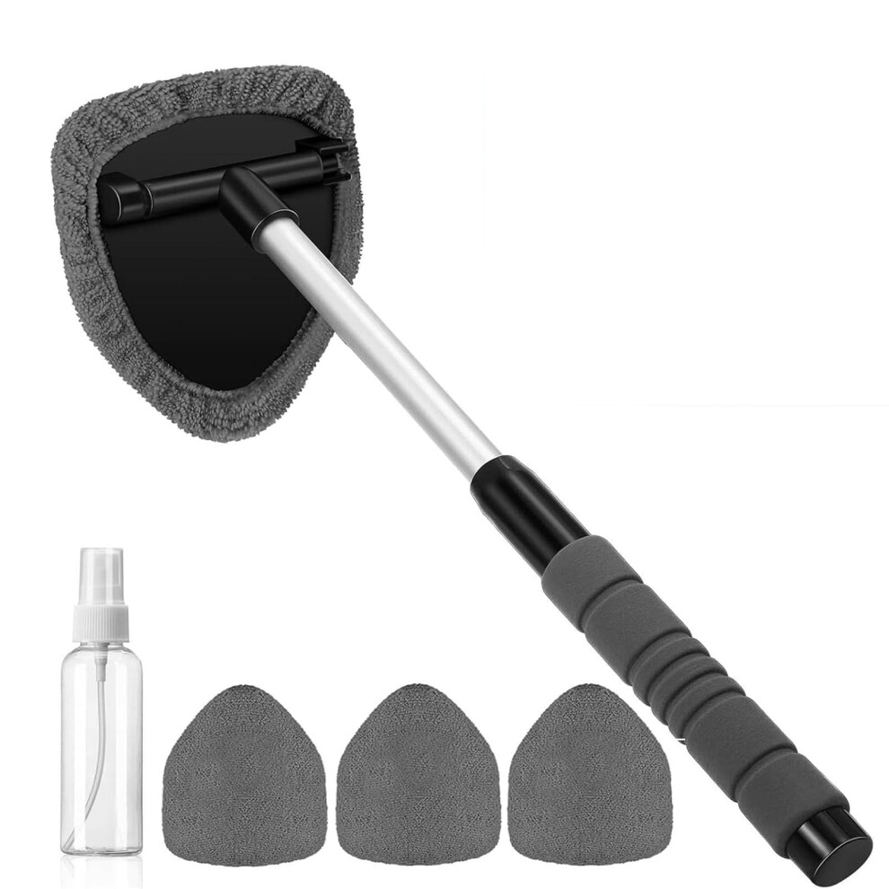 Peamoo Windscreen Cleaner Tool, Car Windscreen Cleaner With 4 Washable Microfibre Pads & Telescopic Handle, Windscreen Demister For Suv Rv Truck, Car 46636652