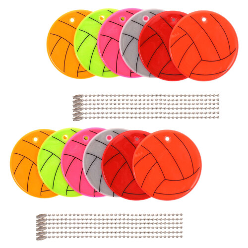 24Pcs PVC Reflective Volleyball Keychains Backpack Pendant
