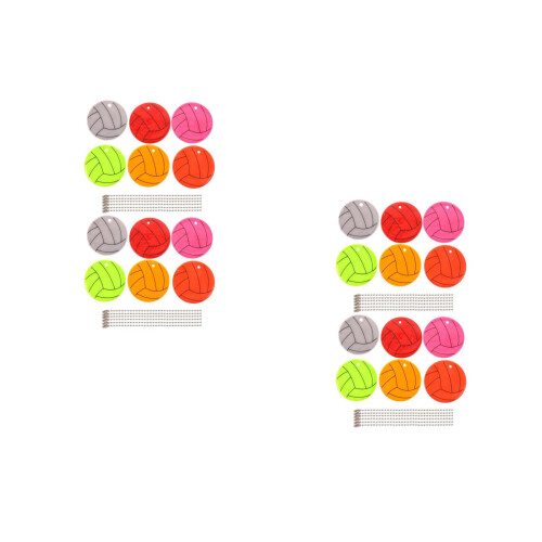 24Pcs PVC Reflective Volleyball Keychains Backpack Pendant 2