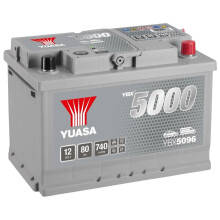 Yuasa YBX5096 12V 80Ah 740CCA Silver High Performance Sealed Maintenance Free Car Battery