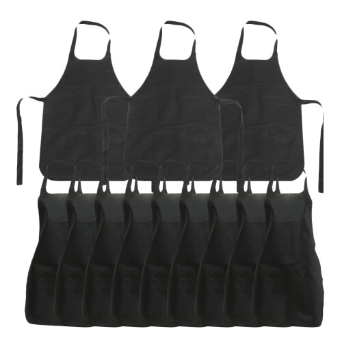 45Pcs Disposable Aprons Black Non-Woven Fabric Multi-Use Cooking Bbq 2