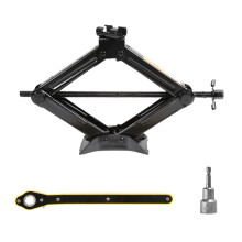 2 Ton Heavy-Duty Scissor Jack Car Lift - Labour-Saving Ratchet Handle & Electric Drill Compatible, Thickened Steel Plate Construction for Cars/SUVs/M