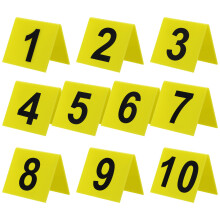 30Pcs Compact Acrylic Table Signs Double-Sided Reusable Yellow Markers