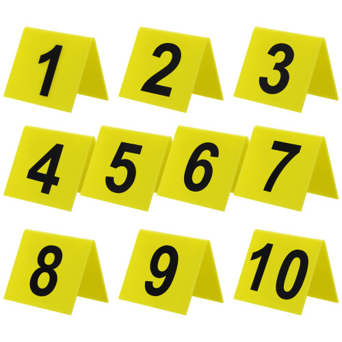 30Pcs Compact Acrylic Table Signs Double-Sided Reusable Yellow Markers