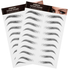 2 Sheets 3D Hair-Like Waterproof Eyebrow Transfer Stickers For Women