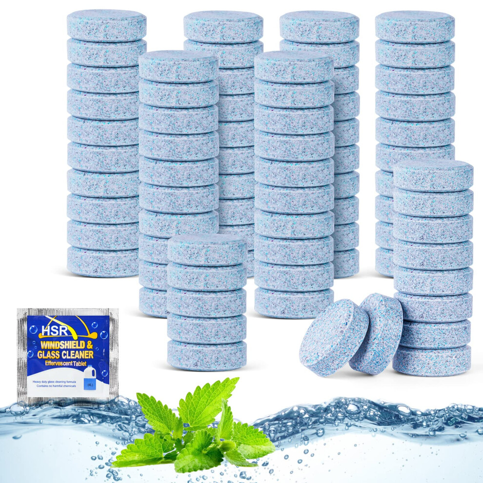 Uraqt Screenwash Tablets, 75 Pieces Windscreen Washer Tablets, Car Windscreen Washer Fluid Concentrated, Screenwash Car Effervescent Tabs Solid Wiper 10732618