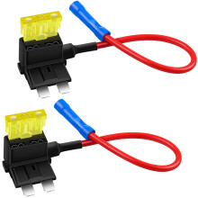 JatilEr Fuse Taps Set 2 Pcs, Standards Blade Fuses Adding a Circuit Adapter, Dual-Slot Fuse Holder for Car Truck Boats