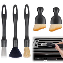 URAQT 5 PCS Car Detailing Brush Set, Car Brush Interior, Car Detailing Brushes Duster with Soft Bristles, Car Cleaning Brush Dust Removal Brushes Too