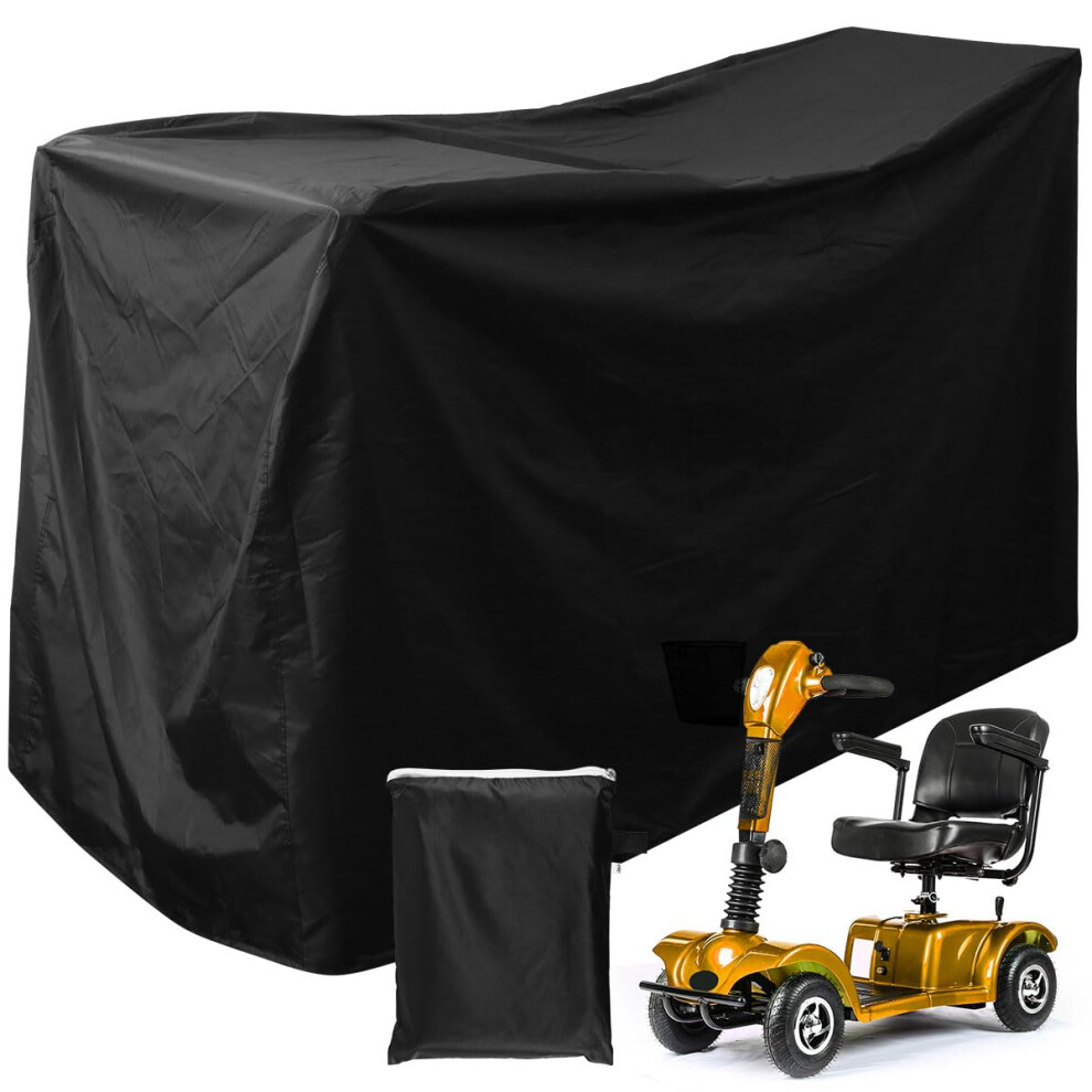 Shaojian Mobility Scooter Cover, 140X66x91cm 190D Oxford Heavy Duty Waterproof Outdoor Wheelchair Storage Cover With Storage Bag, Anti-Uv Motorbike Protect Co
