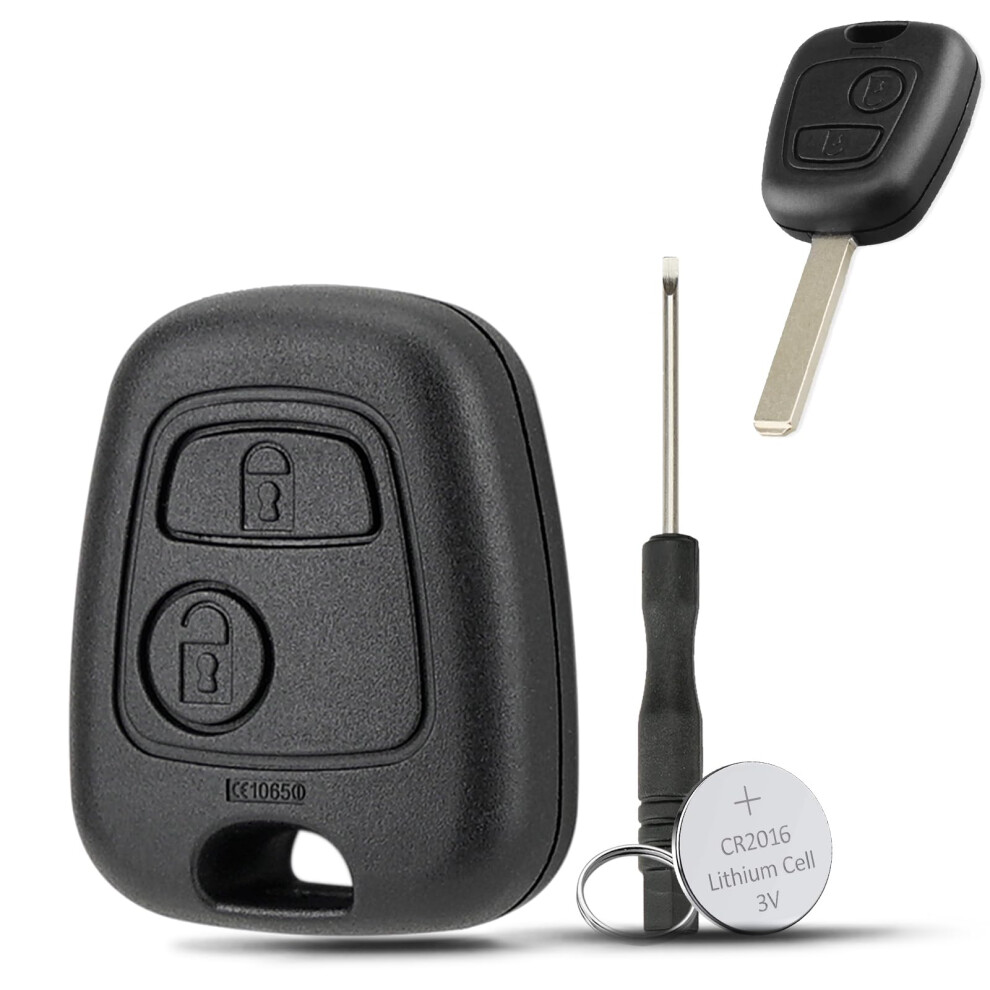 Gzxnkey 2 Buttons For Toyota Aygo Key Cover Replacement Citroen C1 Key Fob Case Cover Shell Citroen C2 C3 C5 Peugeot 107 207 307 Key Case (No Blade) 62160919