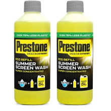 Prestone Eco Refill Summer Screenwash Concentrate, Summer Eco Screen Wash For Cars, High Performance Cleaning With Streak Free Formula, 500ml Super C