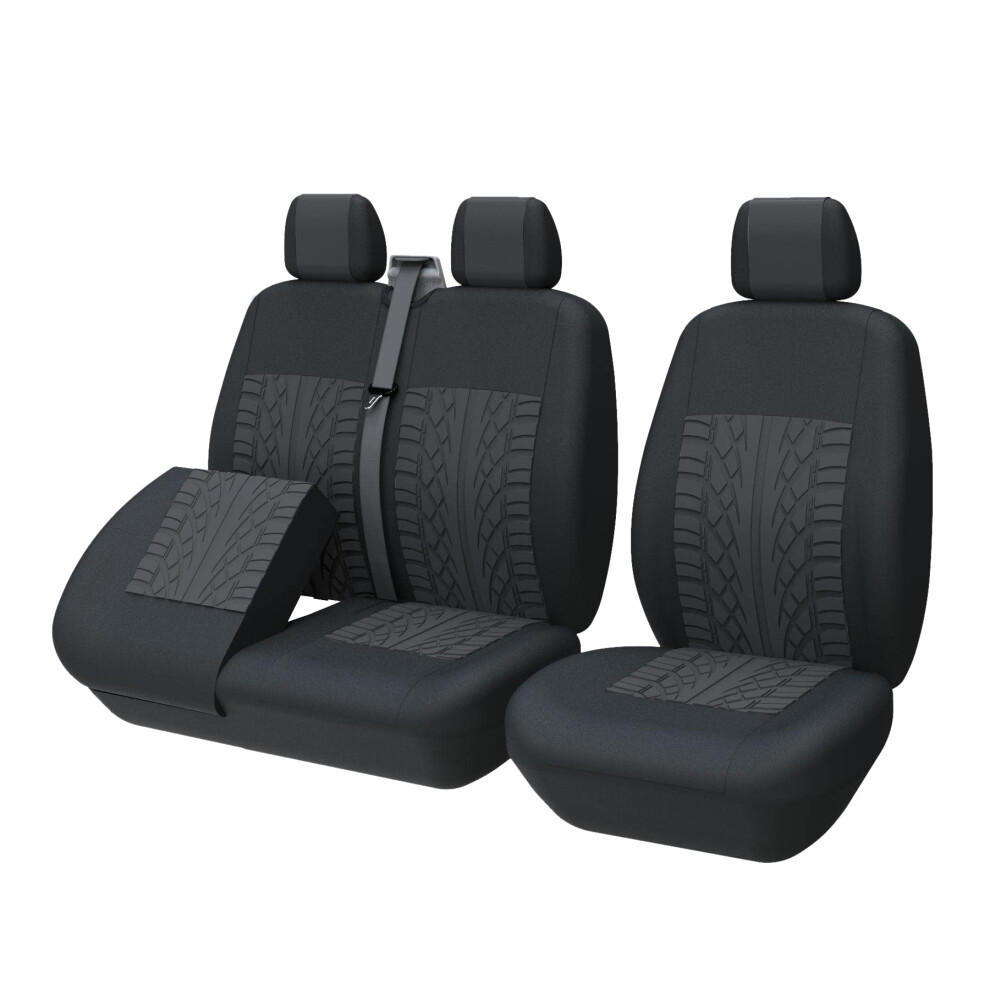Toyoun Universal Van Seat Covers Single & Double Car Seat Covers, Separate Bottom Design Single Driver And Double Passenger Seat 2+1 Seat Cover, Blac 94598315