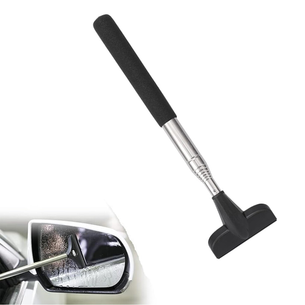Car Side Mirror Squeegee,,Retractable Car Rearview Mirror Wiper Mini Car Side Mirror Squeegee Cleaner Cleaning Tool Portable Vehicle Interior Ex Black 93738484