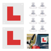 2 Pack Magnetic L Plates for Car, Fully Magnetic Learner Driving L Plates with 8 Suction Cups Magnetic Car Sticker for Learner Drivers Easy Install &