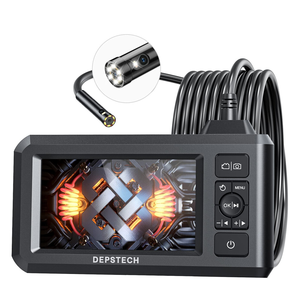 Depstech Dual Lens Industrial Endoscope, 1080P Digital Borescope Inspection Camera, 7.9Mm Ip67 Waterproof Sewer Camera With 4.3" Lcd Screen, 7 Led Li 77822093