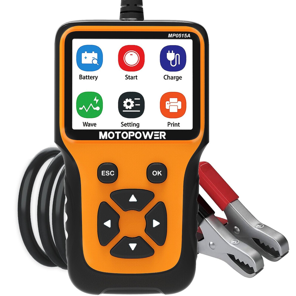 Motopower Mp0515a 12V Car Battery Tester Automotive 100-2000 Cca Battery Load Tester Auto Cranking And Charging System Test Scan Tool Digital Battery 76397110