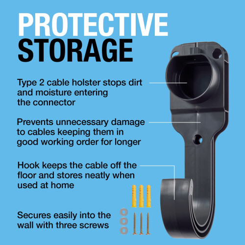 Ring Automotive RING EV Accessory Type-2 Wall Hook & Holster: Effective Home Storage to Prevent Unnecessary Damage 2