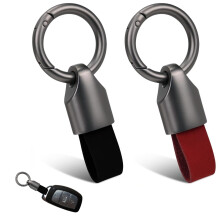 Rayibuir 2Pcs Car Key Chain Clip, Leather Multifunctional Keychain Car Key Chain Ring Clip Key Fob Holder Keychain with Keyrings Zinc Alloy Buckle