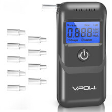 VPOW Breathalyzer, Alcohol Breathalyzer to Test Alcohol with Digital Blue LCD Display, Grade Accuracy Personal Breathalyzers Alcohol Tester for Perso