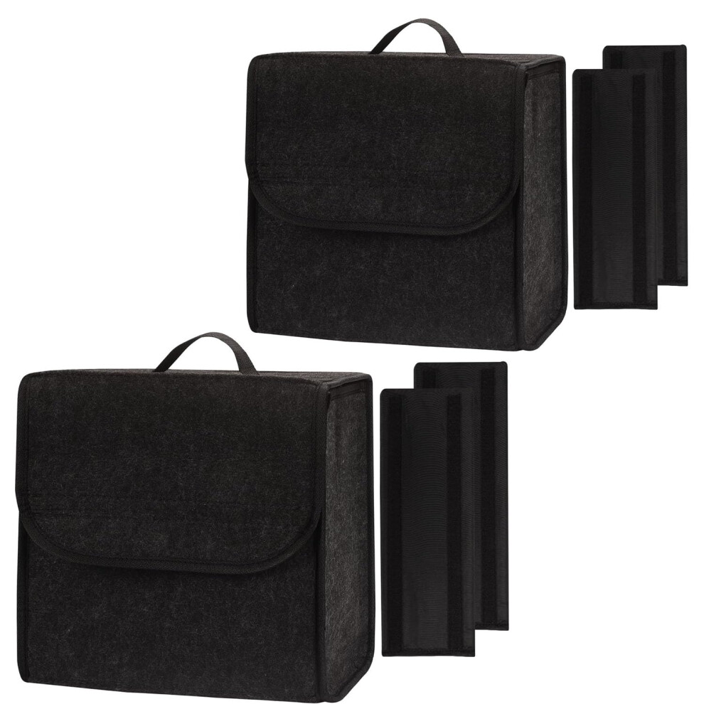 Einesin Upgrade Car Boot Bag Organiser With Reinforced Side Panels For Tools Breakdown Emergency Travel Tidy Van Caravan | Felt Bag In | Car Ac Black 30117518