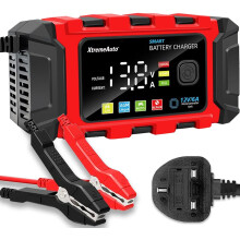 Xtremeauto 12V Smart Battery Charger 6A – Fully Automatic Car Battery Maintainer, Desulfator & Repair Charger for Cars, Motorcycles, ATVs, RVs, Lawn