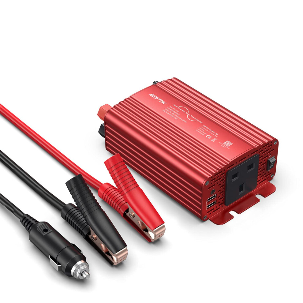 Bestek 300W Power Inverter 12V To 240V 230V Pure Sine Wave Inveter With 4.2A Dual Smart Usb Ports Car Adapter For Cars, Vessels And Power Failure Eme 62788991