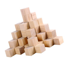 100 Pcs Wooden Cubes Square Blocks for Puzzle Craft DIY