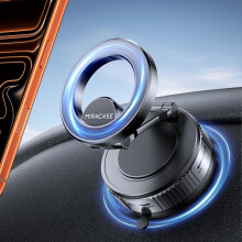 Miracase for MagSafe Car Mount, [Strong Suction + Nano Gel] Vacuum Magnetic Phone Holder for Car, [360 Rotatable & Foldable] Phone Holder for iPhone