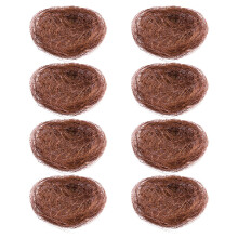 32Pcs Hemp Fiber Bird Nests Coffee Color for Birdcage and Garden Decor