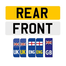 Number Plates | Front/Rear/Pair/EV/UK/ENG/WALES/SCO Badges - Acrylic Plates/Automotive/Car/Vans/Lorries/2D/3D/4D