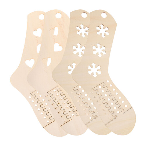 8 Pcs Wood Sock Blockers Adjustable For Knitting Crochet Display 2
