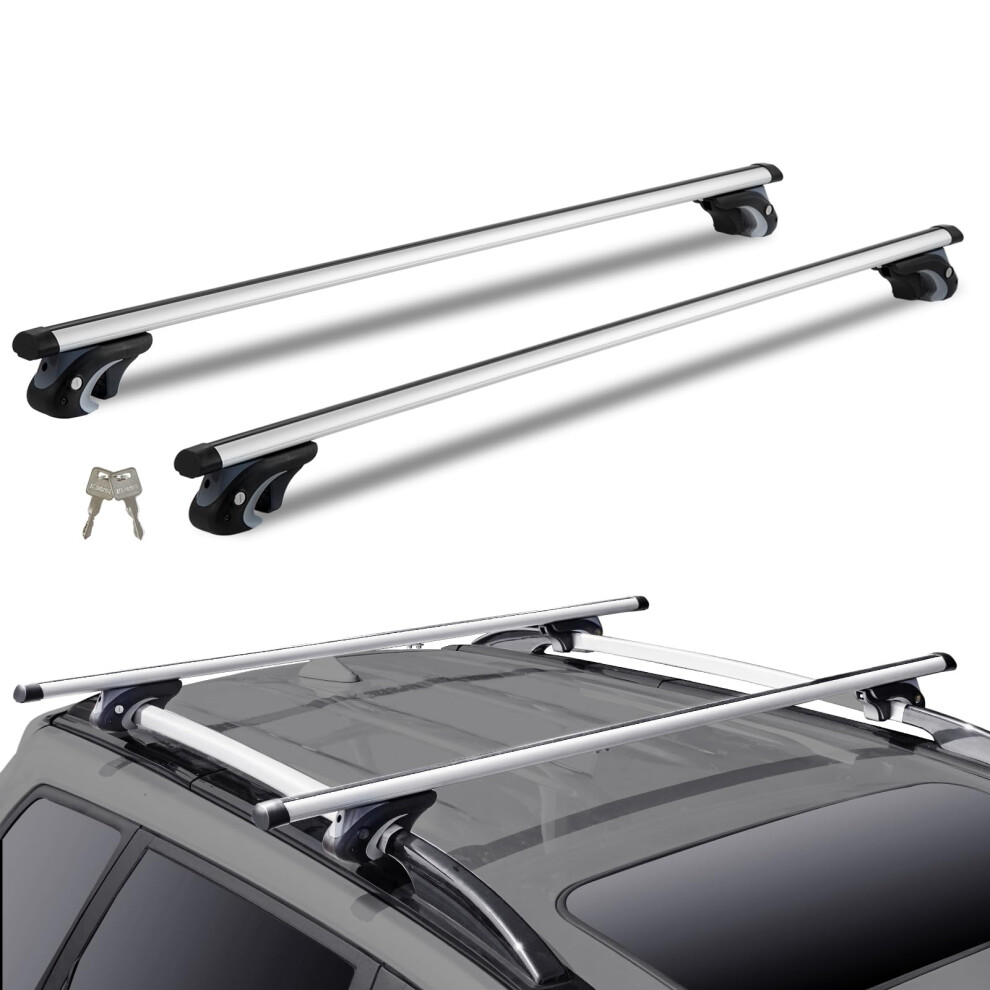 Vevor Universal Roof Rack Cross Bars, Aluminum Roof Rack Crossbars, Fit Raised Side Rail With Gap, 90Kg Load Capacity, Adjustable Crossbars With Lock