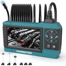 HANMATEK Industrial Endoscope, 4.3-Inch TFT Screen, 16.5ft Flexible Cable, IP67 Waterproof, 8mm Camera with Adjustable LED Lights, USB-C Charging, 4