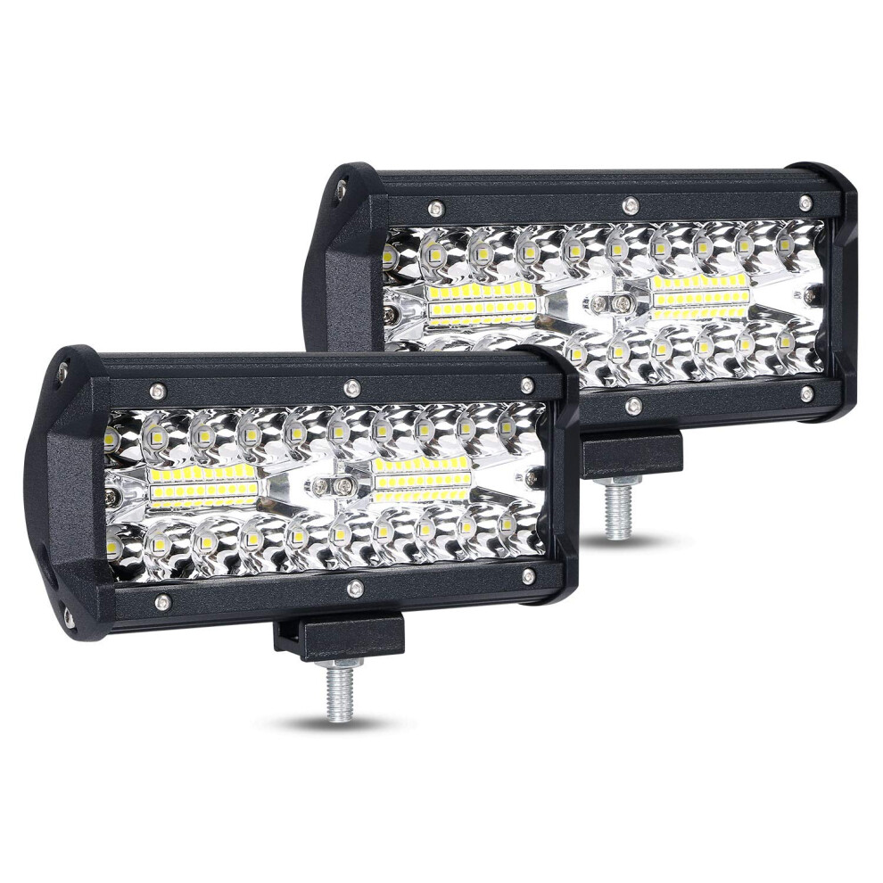 Uraqt 7" Led Pods Bar, 2Pcs 12V 180W Off-Road Fog S For Atv Utv Suv Boat Truck Light 73220817