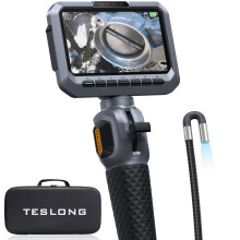 Teslong Two-Way Articulating Borescope, 5.5mm Slim Probe Endoscope Inspection Camera, 5.0'' Inspection Camera with Light, 5FT Flexible Snake Scope fo