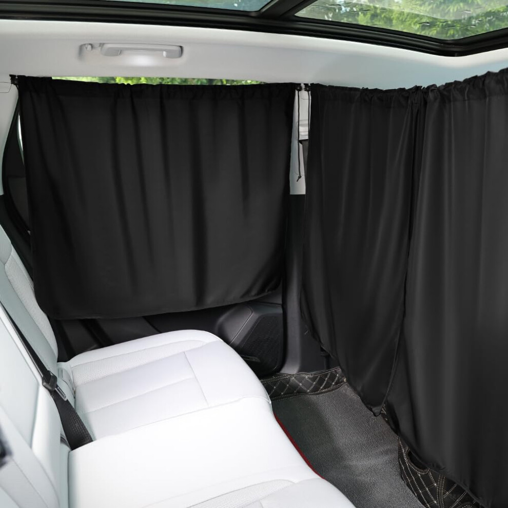 Alaoo Car Divider Privacy Curtains,Include 1 Pcs Seat Curtain And 2 Pcs Side Window Curtain,Removable Camper Van Curtains,Blackout Car Window Covers 10629147