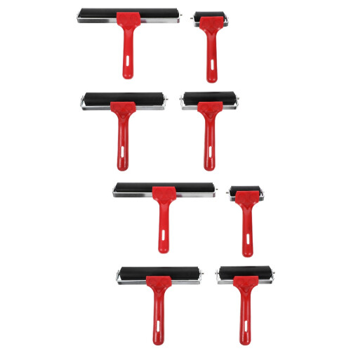 8 Pcs Professional Rubber Roller Printmaking Craft Stamping Painting 1