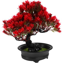 Artificial Bonsai Pine Tree Faux Potted Desktop Plant For Greeting