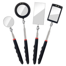 Fpxnb 4PCS Telescoping Inspection Mirror LED Lighted Inspection Mirror for Mechanic Checking Vehicle, Car, Eyelashes, Mouth, Small Parts Observation