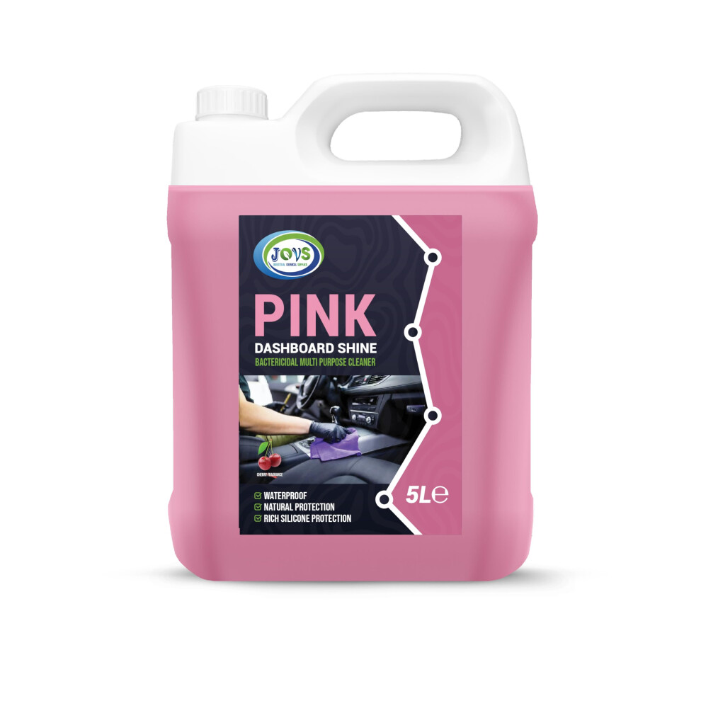 Jovs Dashboard Shine 5L - Cherry Fragrance | Ultimate Cleaner And Shine For Car Dashboards | Interior & Plastic Restorer | Professional Grade Wi Pink 86030168