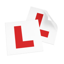 Tek Automotive Self Cling L Plates – Pack of 2 | Official UK Legal Size, Weatherproof, Reusable, Electrostatic Fit for Glass, Easy to Apply & Remove