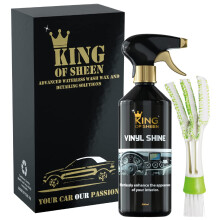 King of Sheen Vinyl Shine Car Dashboard Cleaner and Car interior Cleaner + Handy Vent Duster Brush, Effortlessly Enhance the Appearance of your Cars